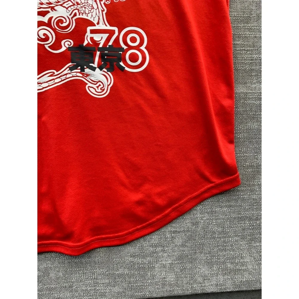 Vine & Valley Baseball Jersey Womens XL Orange Logo Graphic Print Button Front - Picture 12 of 16